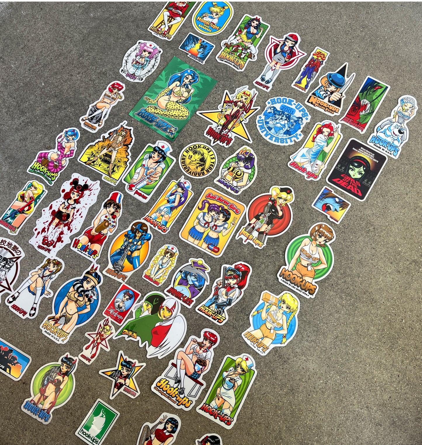 hook-ups vintage stickers mega 49 pack