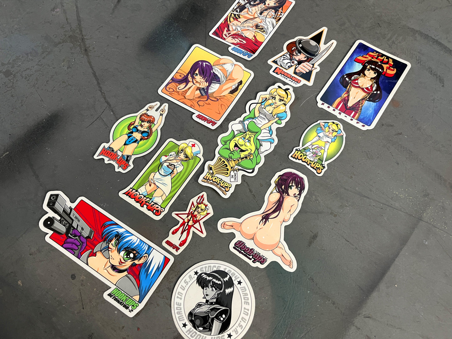 hook-ups classic stickers 12 pack