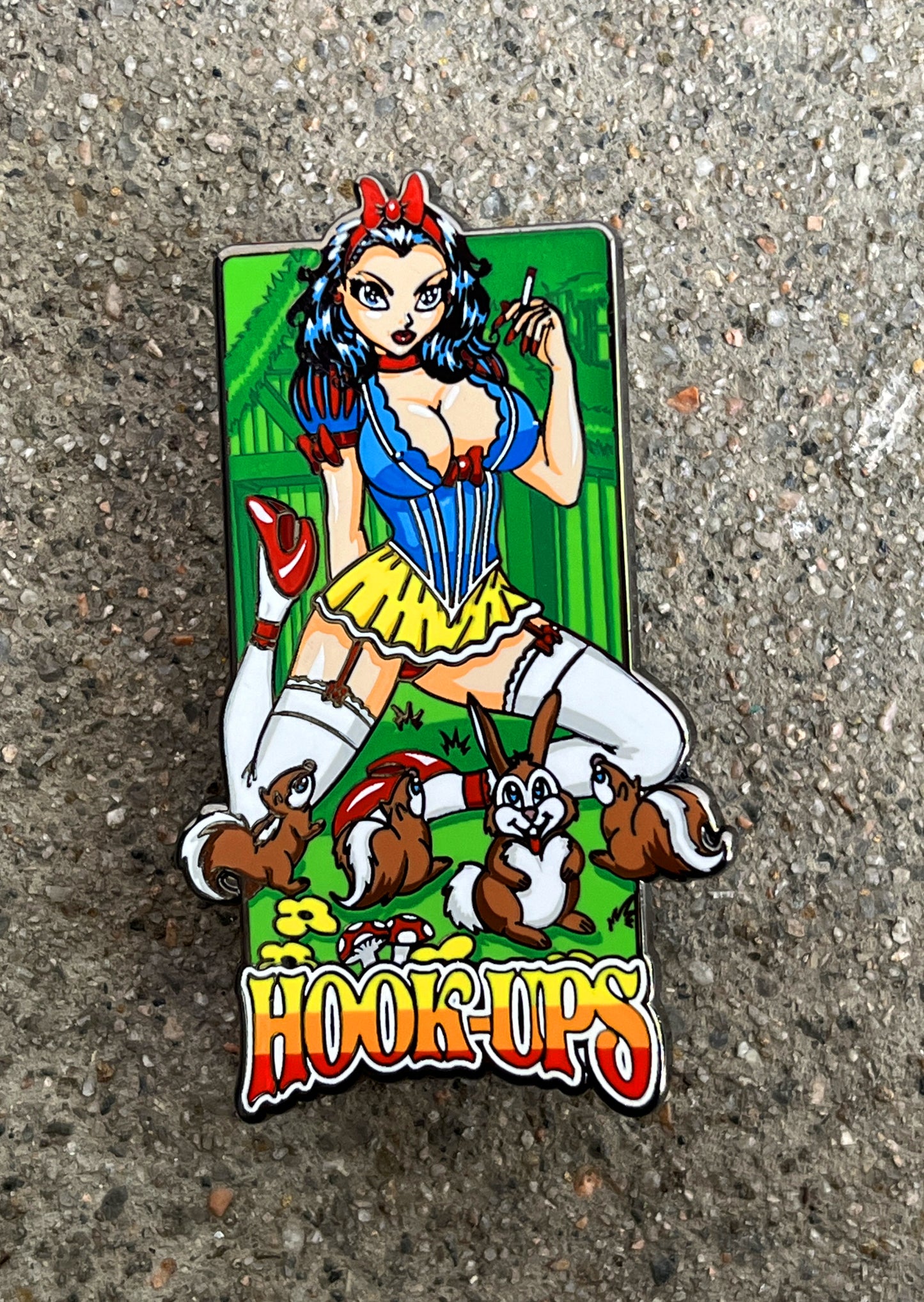 Snow White hard enamel pin 2.2 inches tall