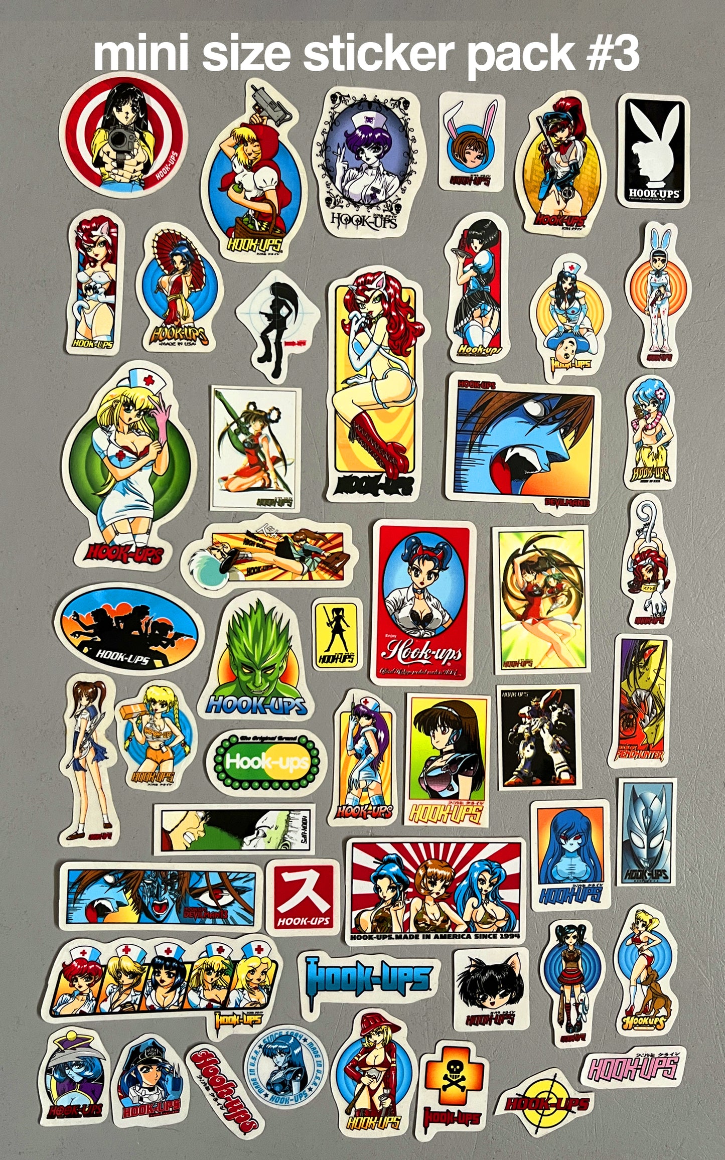 hook-ups mini size sticker pack #3 of 50 small stickers