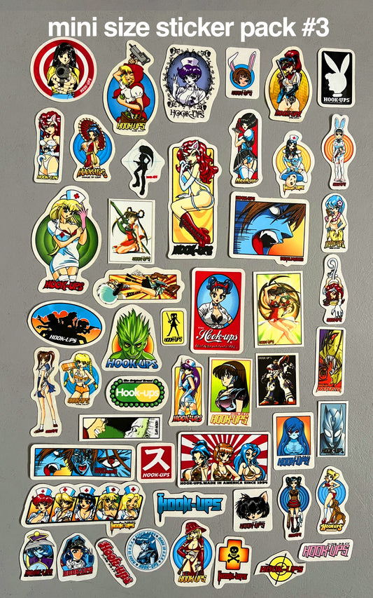hook-ups mini size sticker pack #3 of 50 small stickers