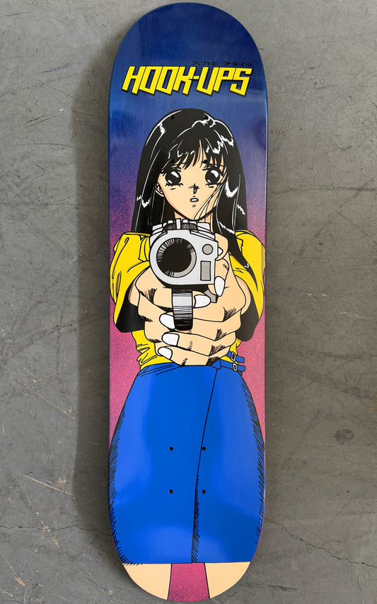 1 of 1 SIGNED Barrel of a Gun - 8 X 31.75 HAND PAINTED PINK/BLUE BACKGROUND