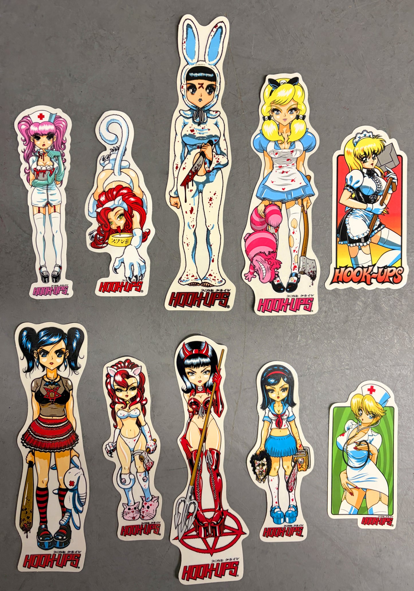 Vintage Hook-ups Stickers 10 pack