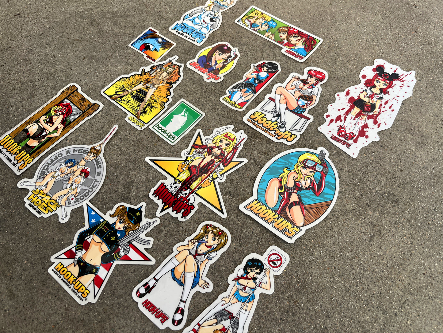 hook-ups classic stickers 16 pack