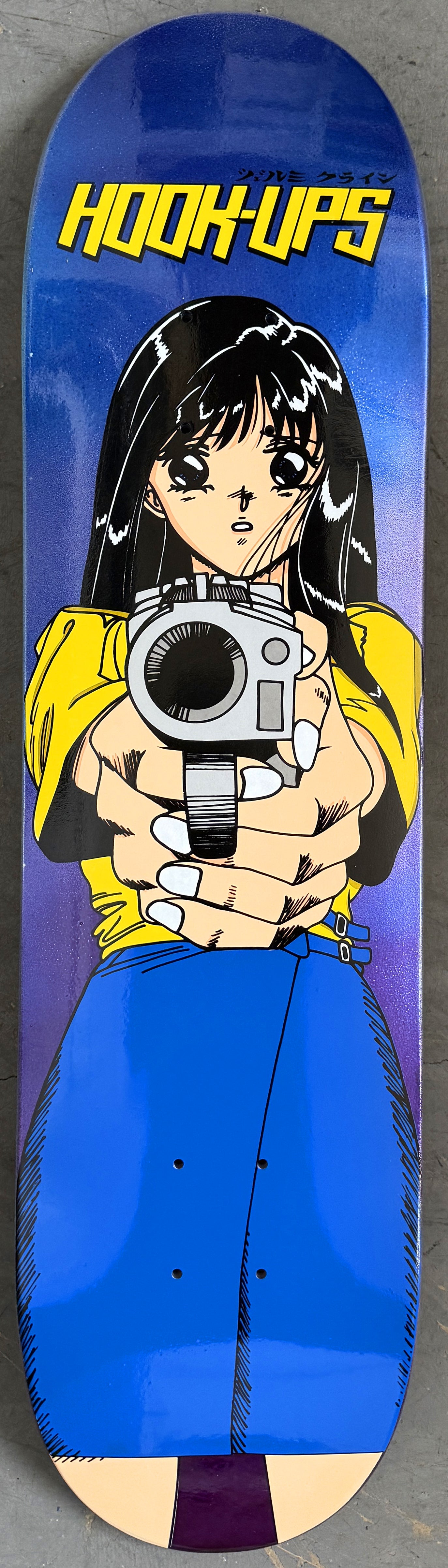 1 of 1 SIGNED Barrel of a Gun - 8 X 31.75 HAND PAINTED PURPLE/BLUE BACKGROUND