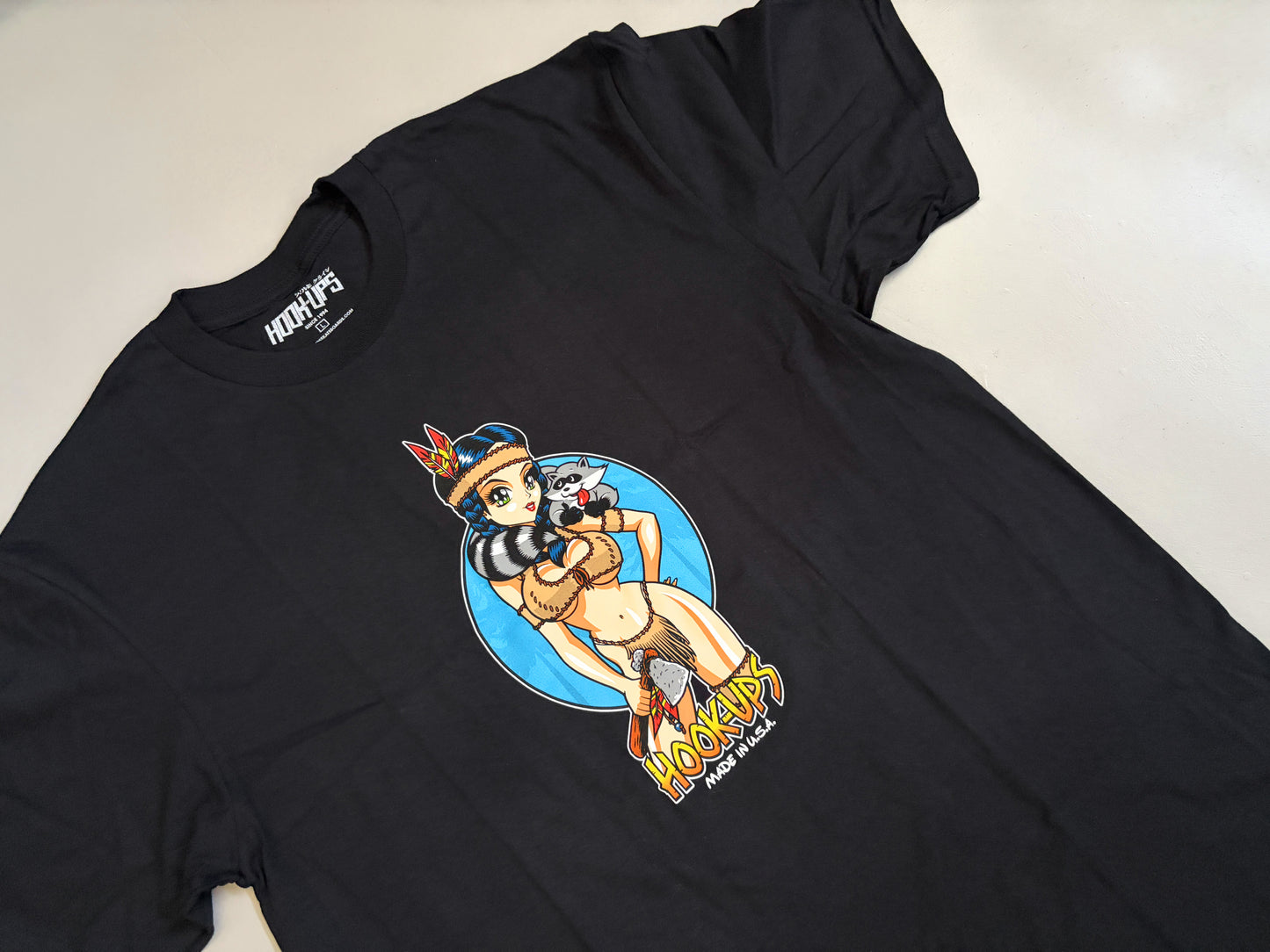 Pocahook-ups T-shirt - BLACK