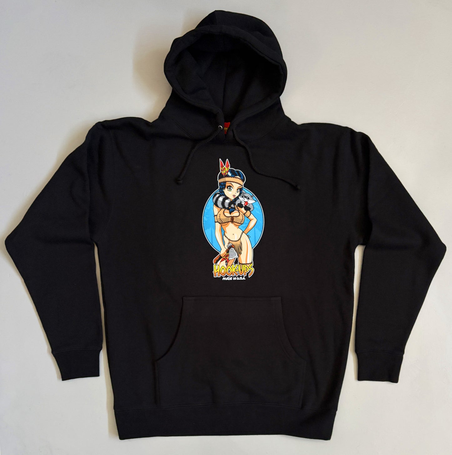 Pocahook-ups HEAVYWEIGHT HOODED SWEATSHIRT - BLACK