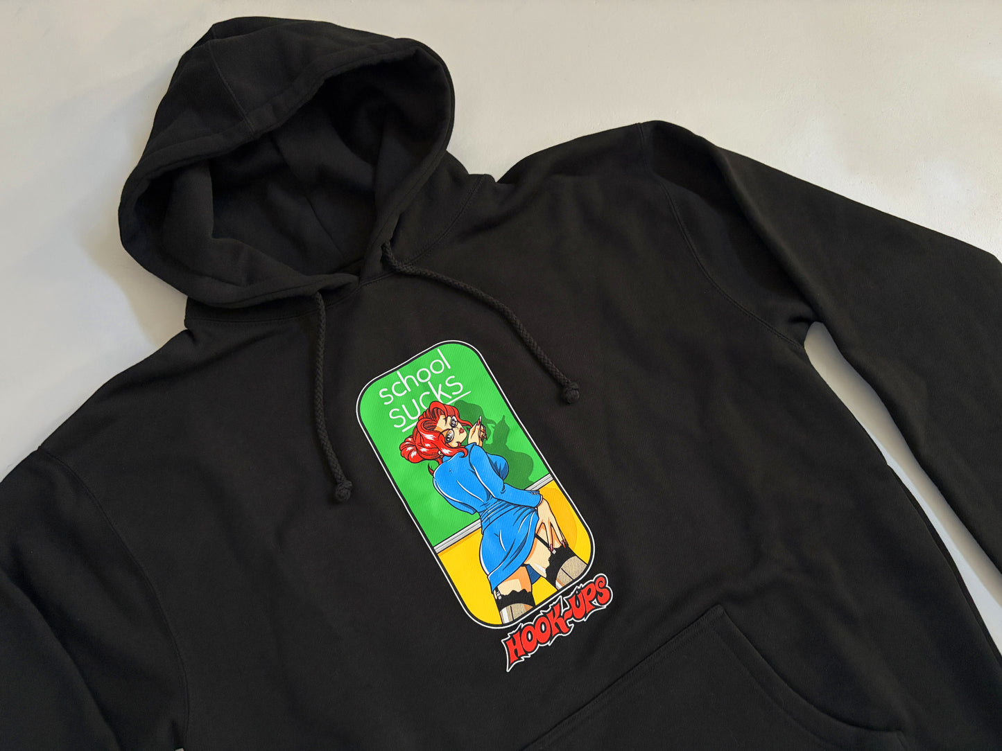 School Sucks HEAVYWEIGHT HOODED SWEATSHIRT - BLACK
