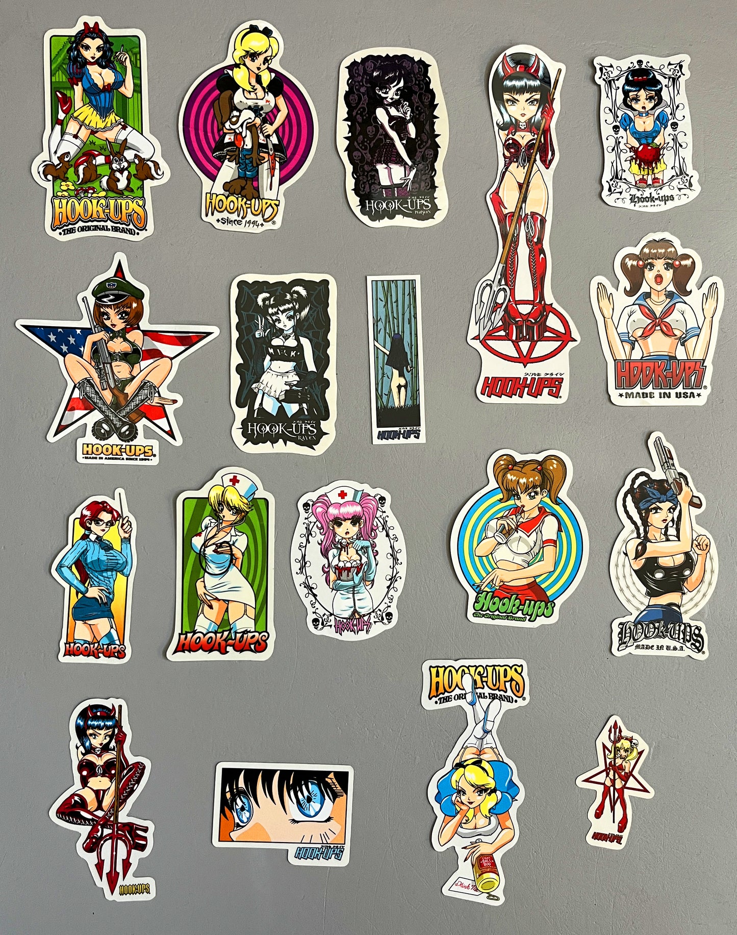 hook-ups VINTAGE sticker 18 pack