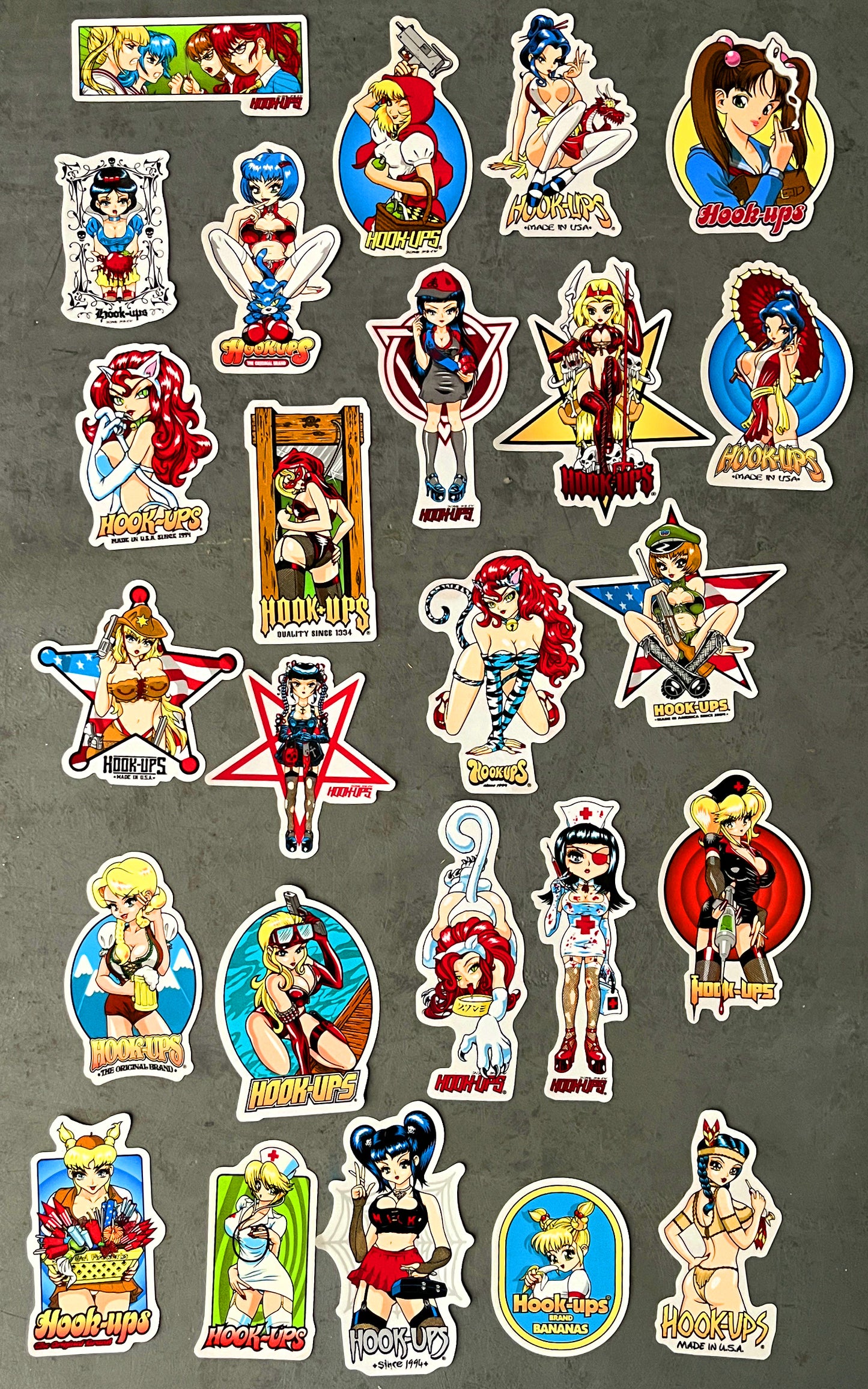 hook-ups classic stickers 25 pack
