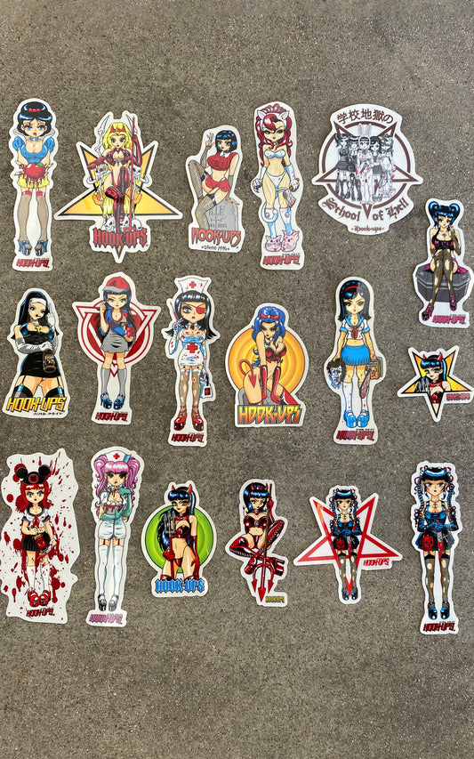 hook-ups demon girls classic stickers 18 pack