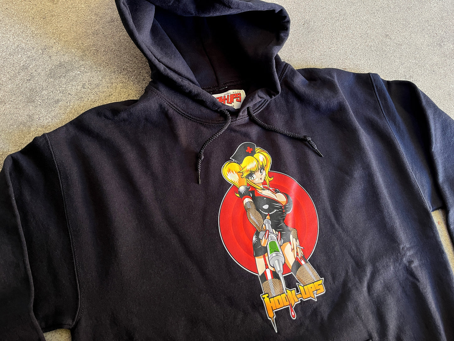 Nurse Natsuki Hooded Sweatshirt - BLACK