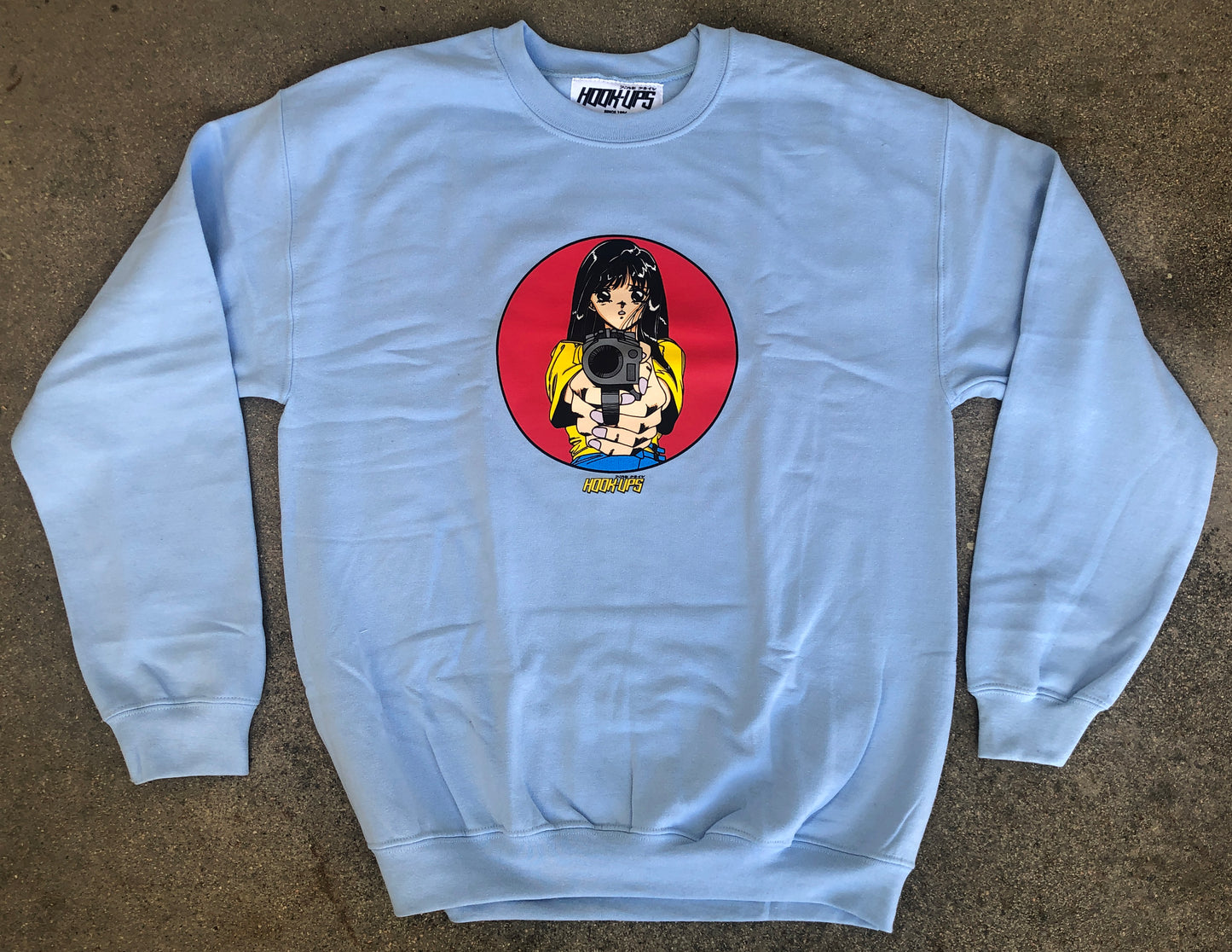 Barrel of a Gun Crew Sweatshirt POWDER BLUE