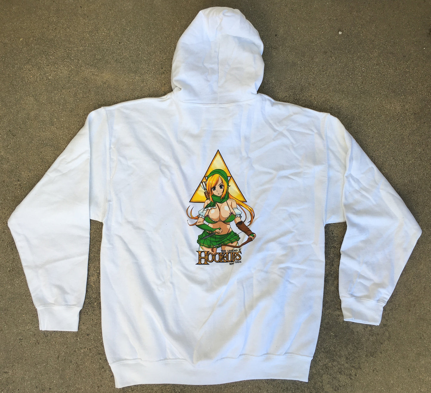 Female Link Zipper Hood Sweatshirt - WHITE