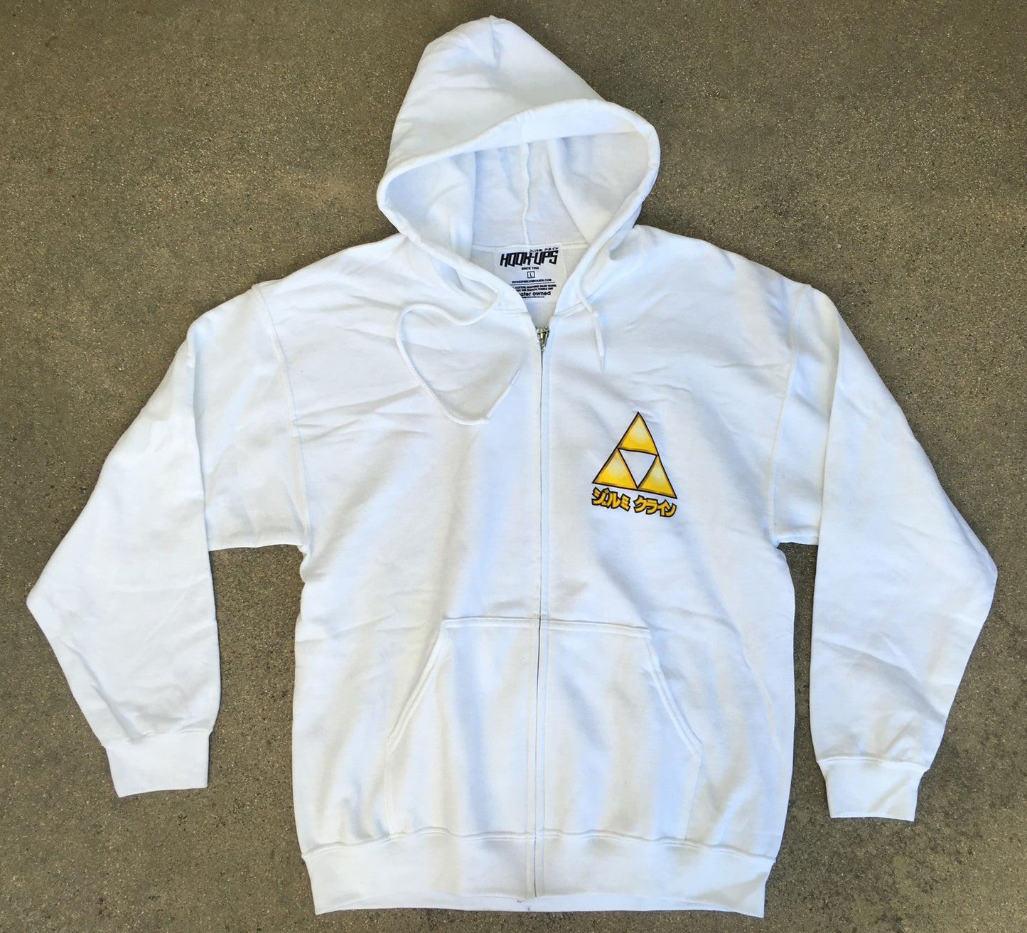 Female Link Zipper Hood Sweatshirt - WHITE